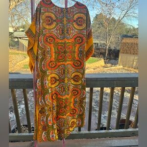 Vintage Vibrant Multicolor Patterned Kaftan